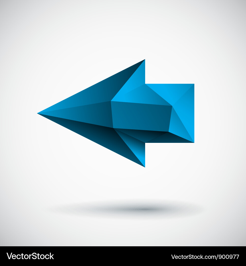 3d cyan left arrow with light background vector image