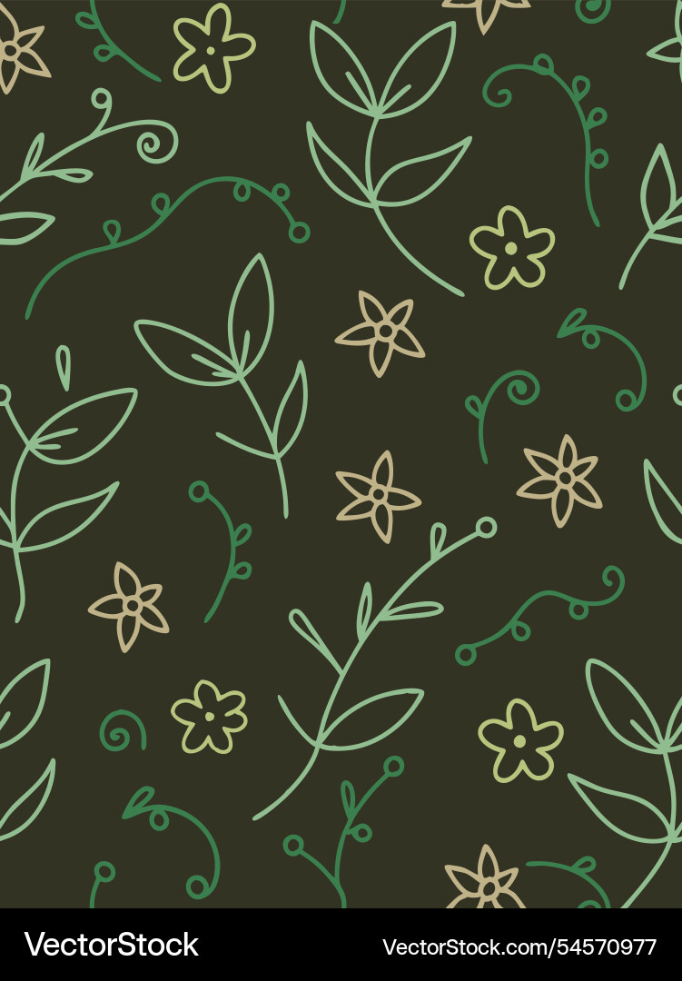 Abstract seamless leaf pattern background vector image