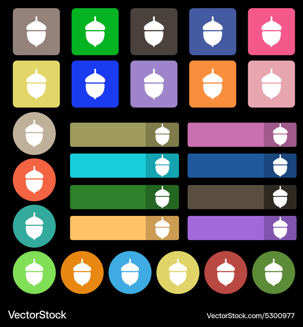 Acorn icon sign set from twenty seven multicolored vector image