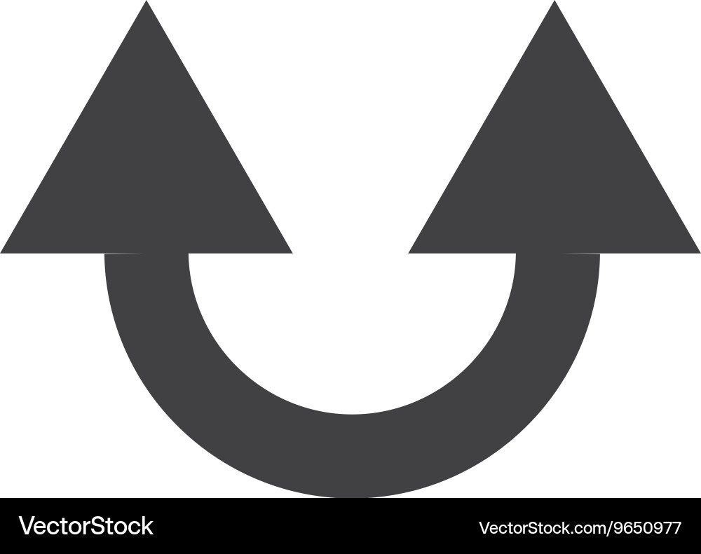 Arrows up curved design with two different ways vector image