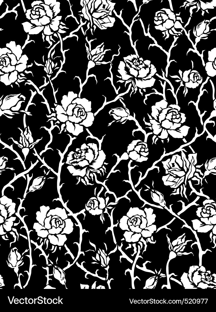 Black Rose Seamless Pattern – Royalty-Free Vector | VectorStock, image size:751x1080