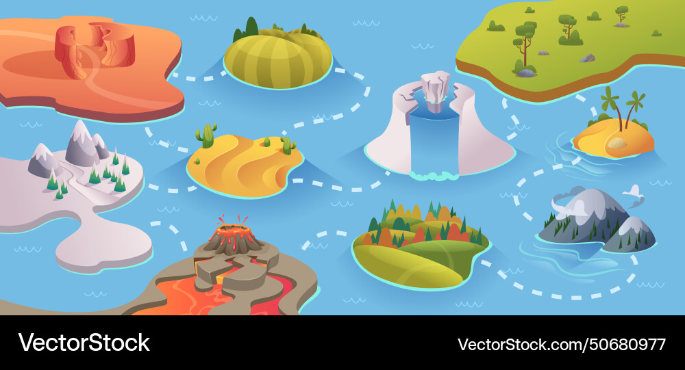 Board game map cartoon background with different Board game map cartoon background with different vector image
