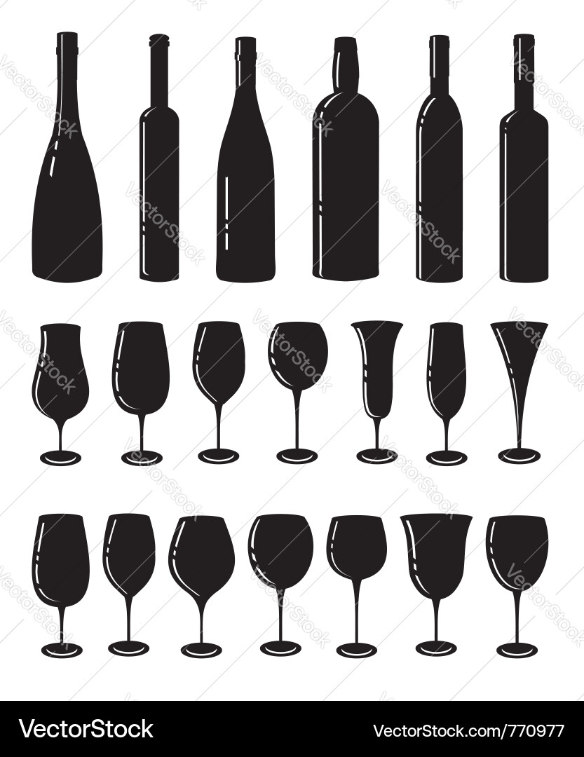 Bottles and glasses Vector Image