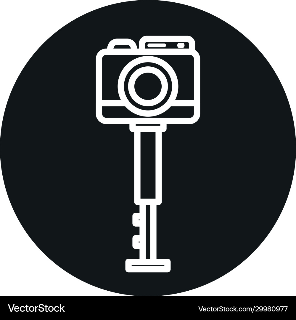 Camera over tripod line block style icon vector image