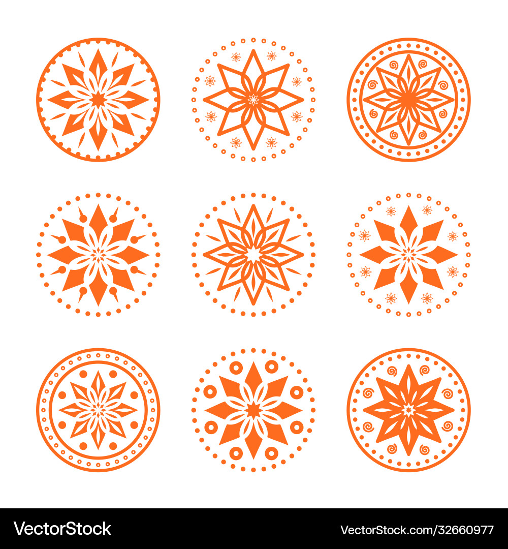 Circular ornaments set for design pattern Circular ornaments set for design pattern vector image