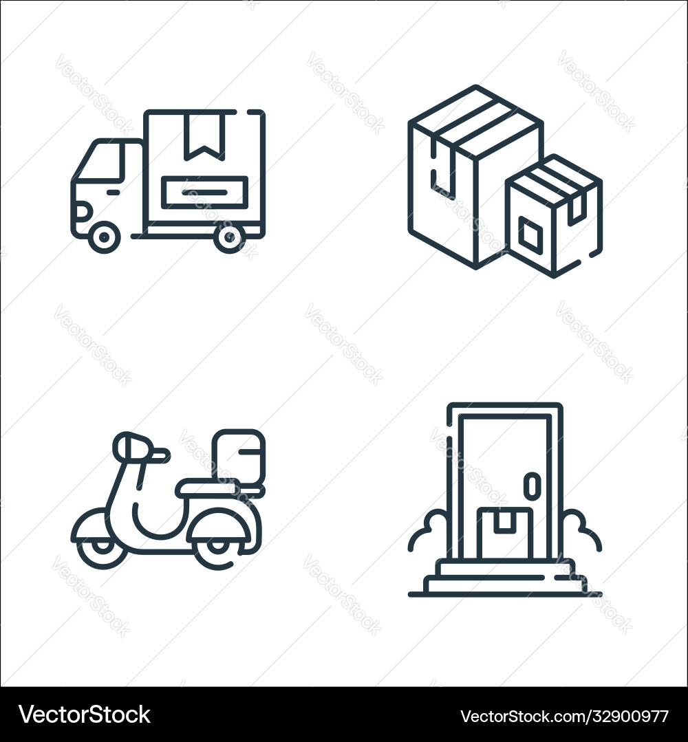 Delivery line icons linear set quality Delivery line icons linear set quality vector image