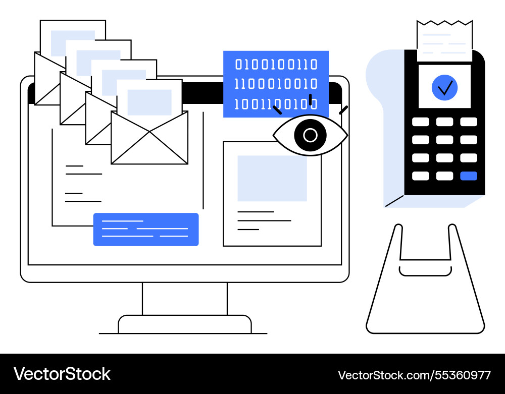 Digital communication and secure payment concept Vector Image