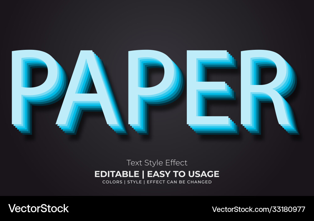 Editable text style effect typography template vector image