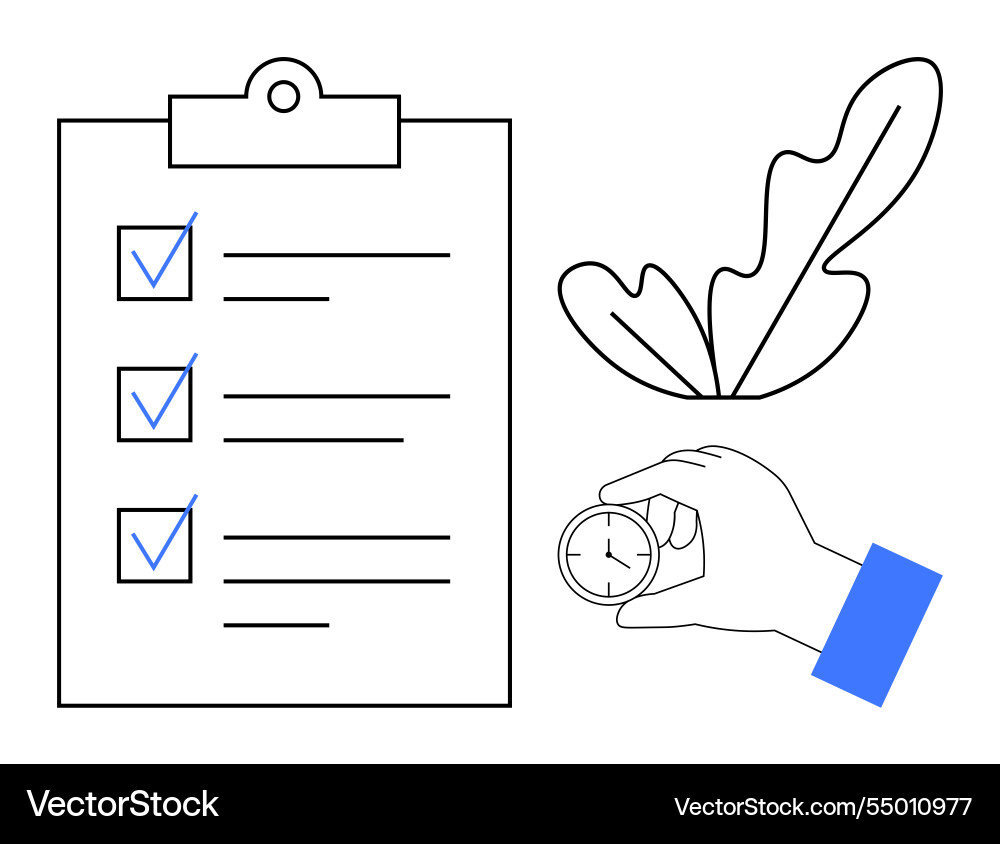 Efficiency and organization concept with checklist Efficiency and organization concept with checklist vector image