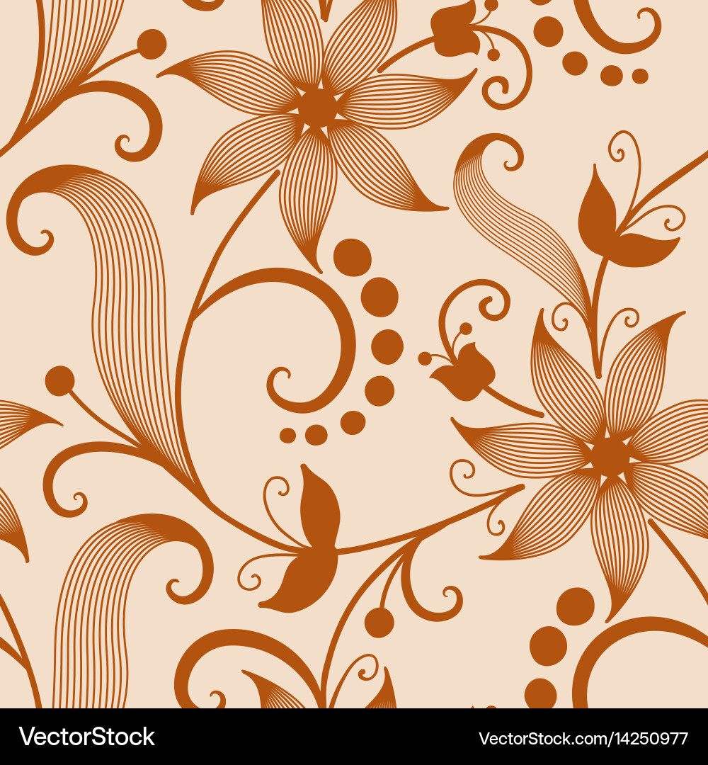 Flower seamless pattern element vector image