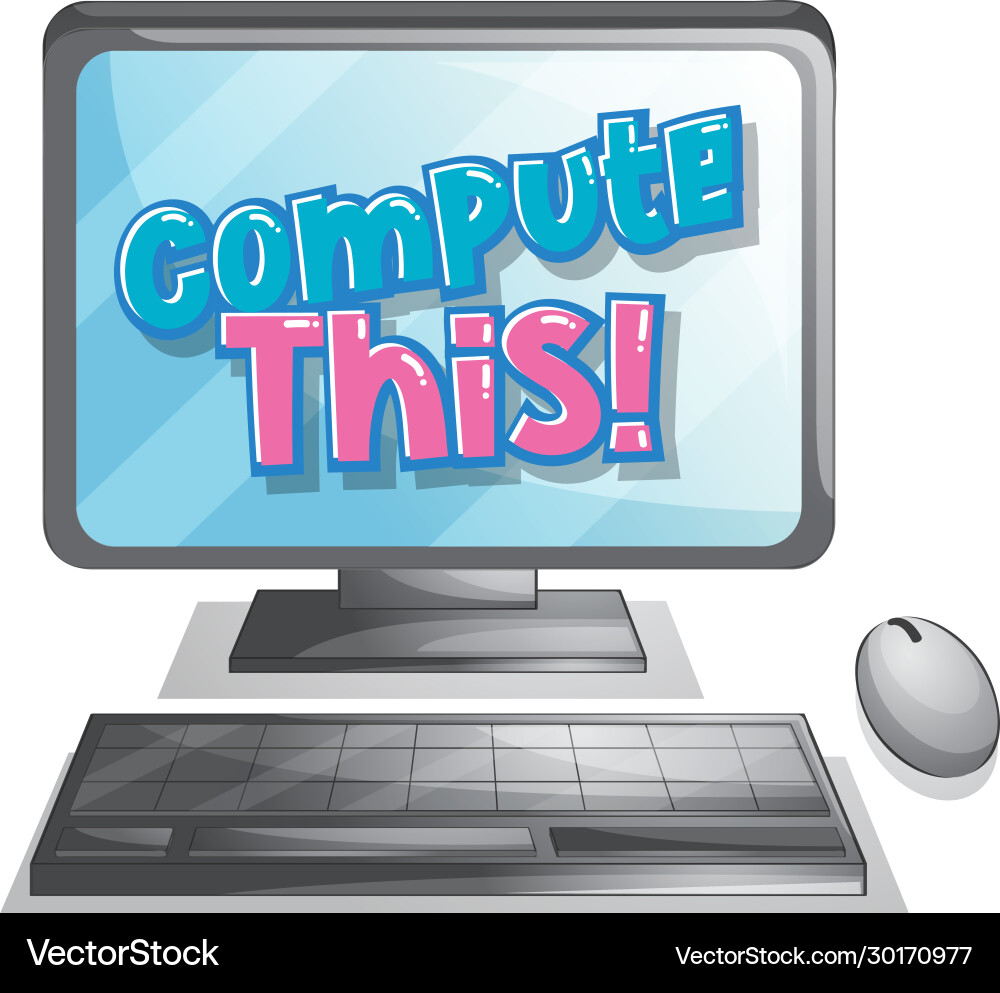 Font design for word compute this on computer Font design for word compute this on computer vector image