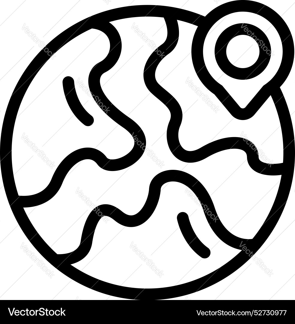 Global positioning system icon showing location Global positioning system icon showing location vector image