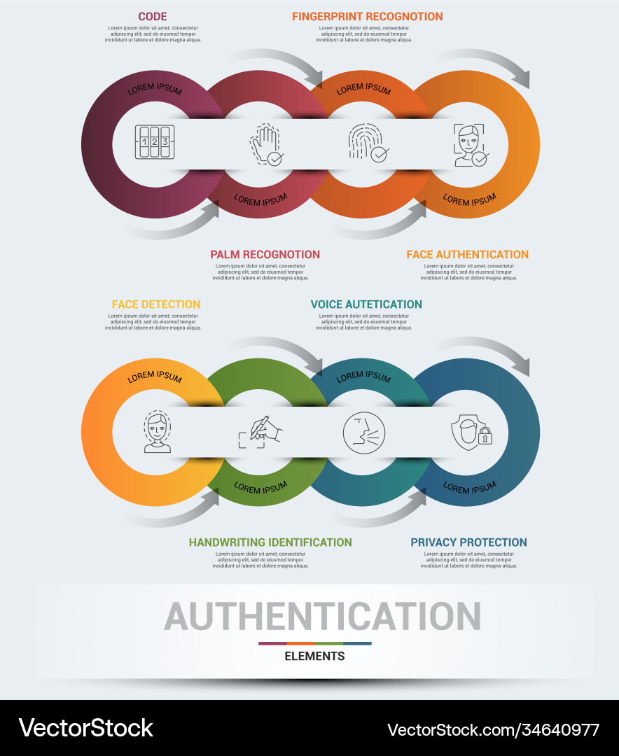Infographic authentication template icons Infographic authentication template icons Vector Image
