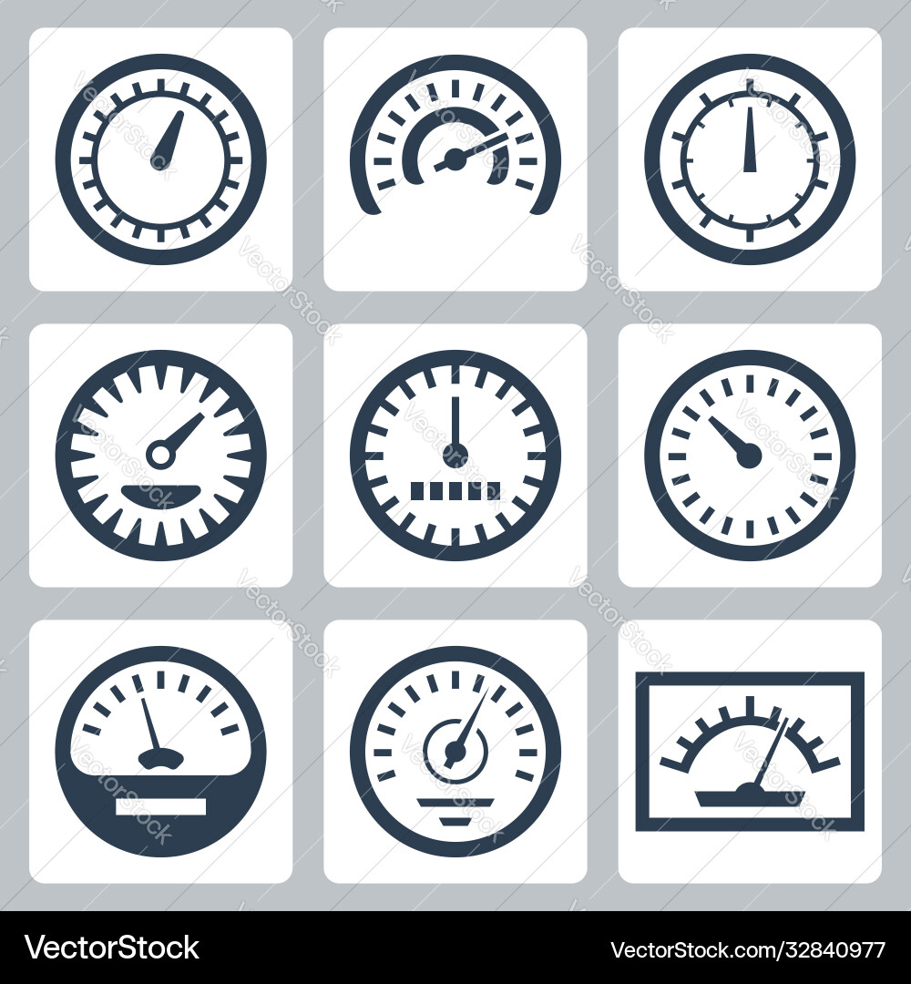 Isolated Meter Icons Vector Image