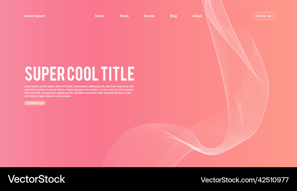 Landing page abstract design template for website Vector Image