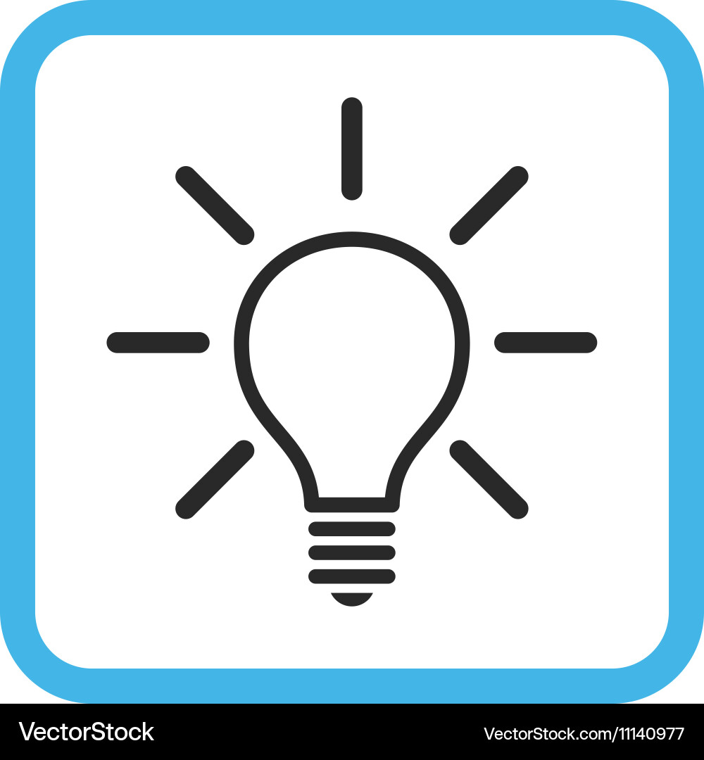 Light bulb icon in a frame vector image
