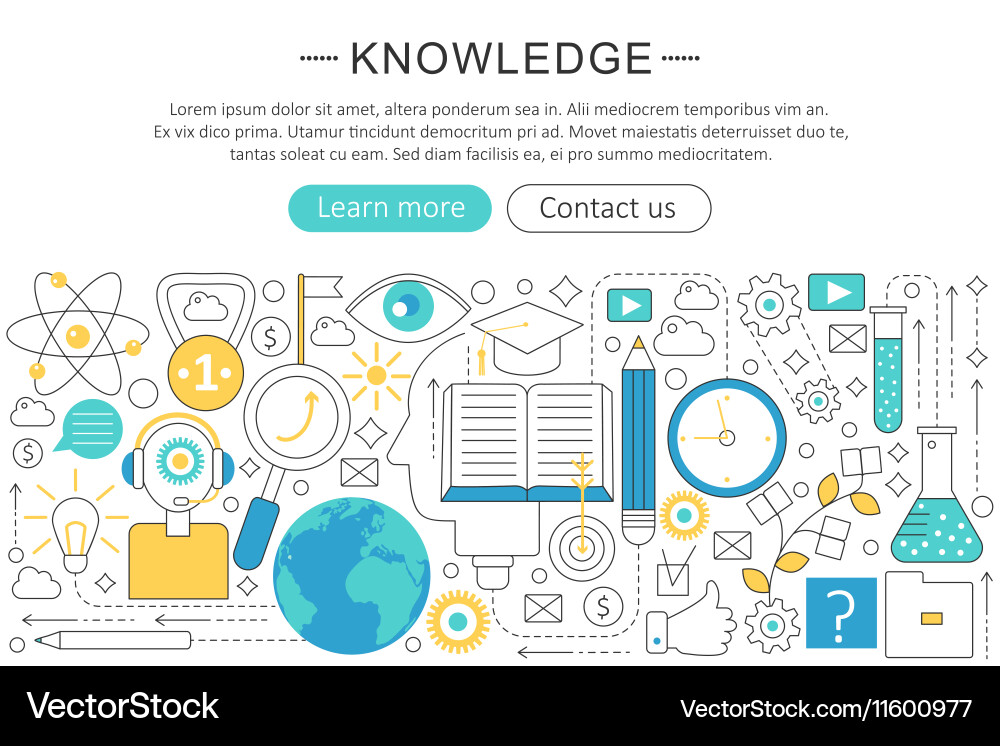 Modern Knowledge Concepts - Line Icons vector image
