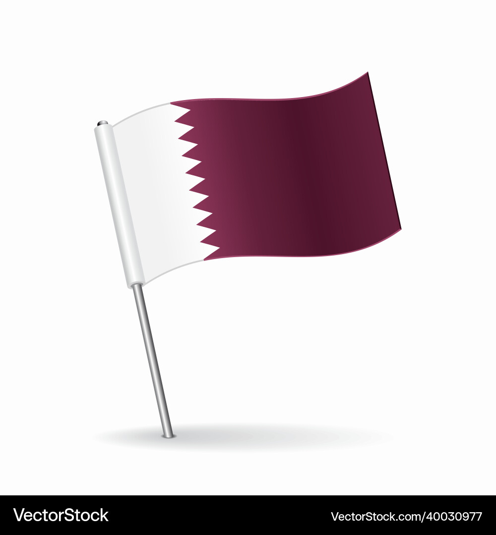 Qatari Flag Map Pointer vector image