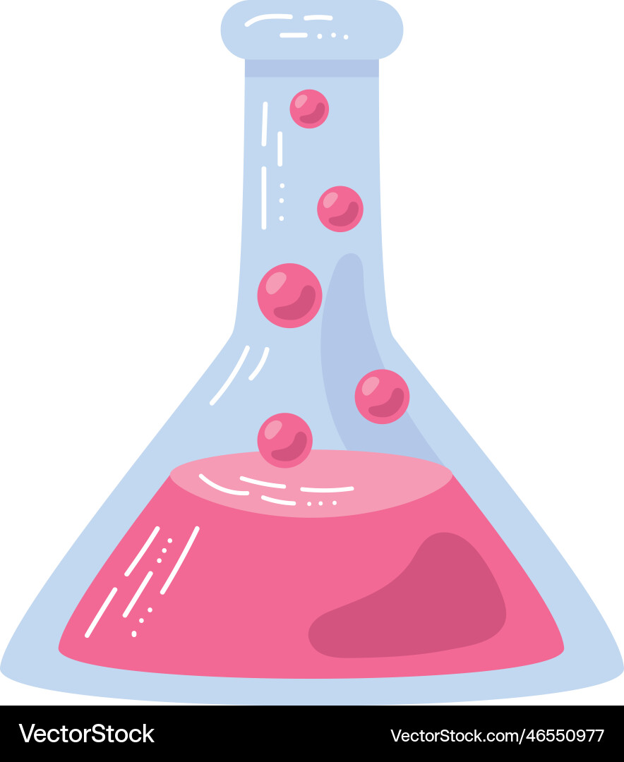 Scientific experiment in laboratory flask Vector Image