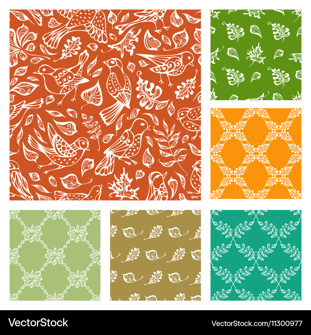 Set of seamless nature patterns Vector Image