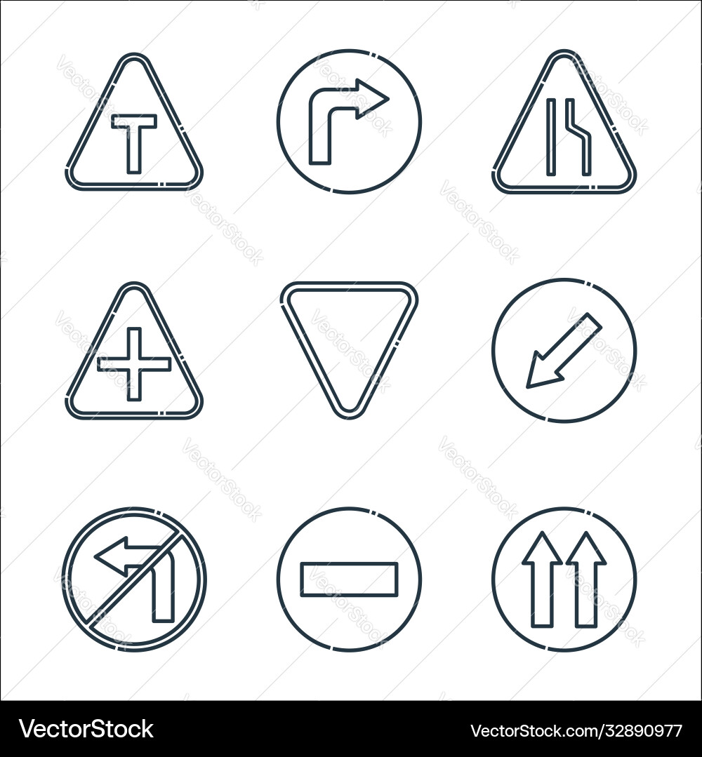 Signaling line icons linear set quality Vector Image