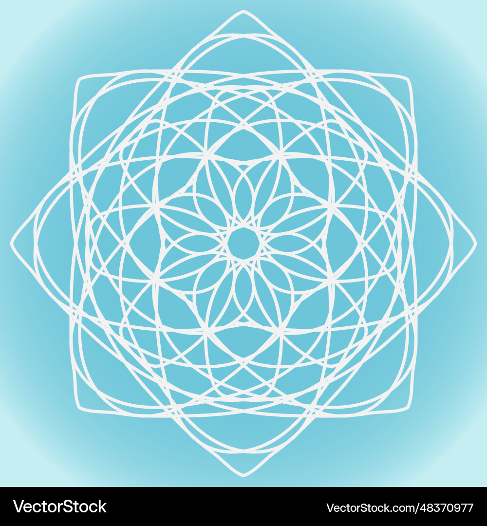 Snowflake abstract intricate shape on a blue Snowflake abstract intricate shape on a blue Vector Image