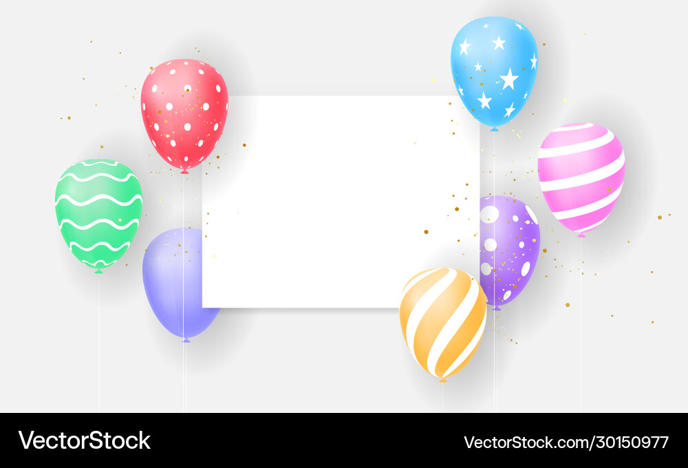 Sweet color balloons confetti concept design Vector Image
