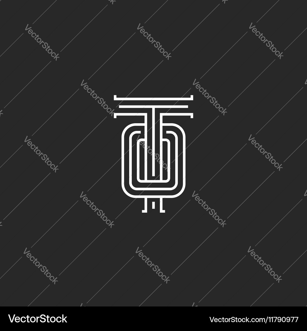 Template logo to letters combination overlapping Vector Image