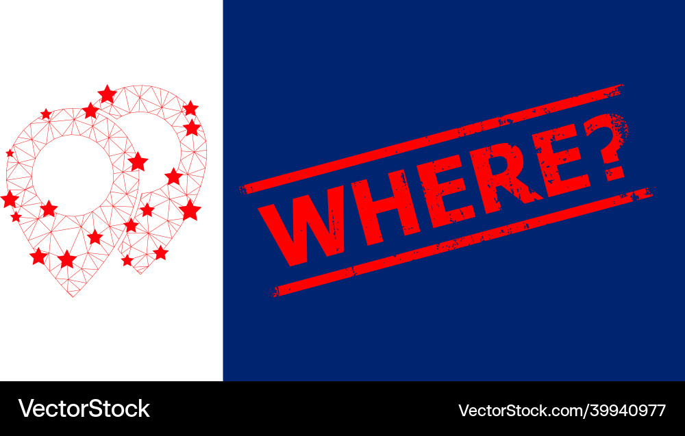 Where query grunge rubber imprint and map markers Where query grunge rubber imprint and map markers vector image