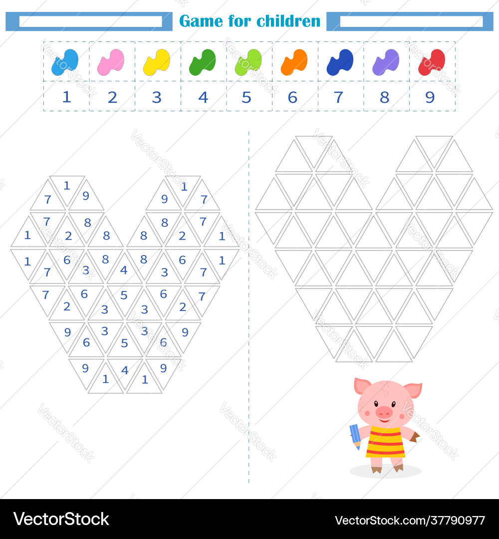 Worksheet for children color empty shapes Worksheet for children color empty shapes vector image