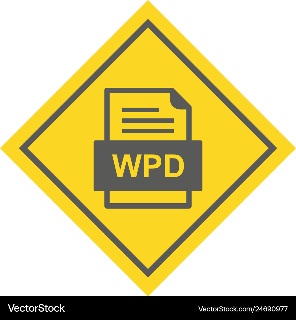 Wpd file document icon vector image