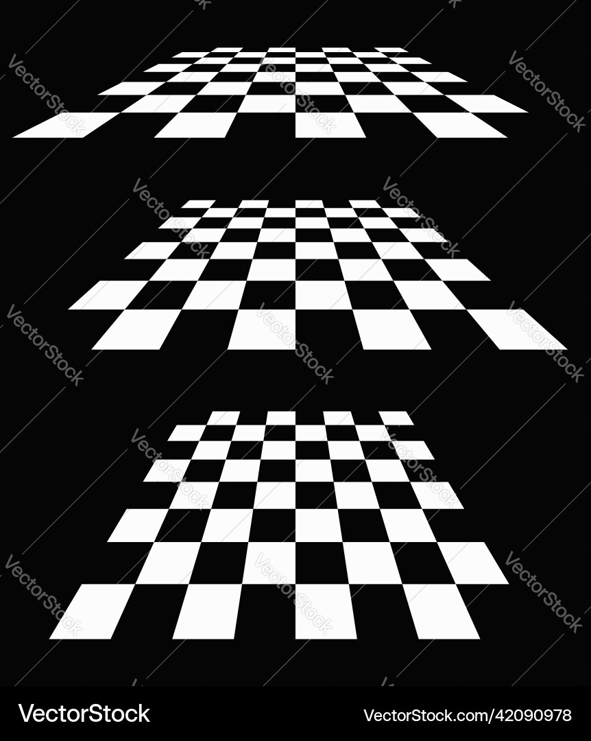 3d chessboard checkerboard pattern in perspective 3d chessboard checkerboard pattern in perspective Vector Image