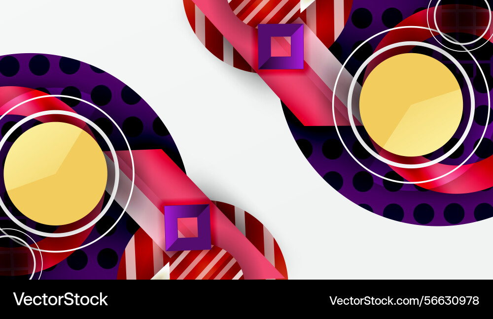 Abstract design features circles squares lines Abstract design features circles squares lines Vector Image