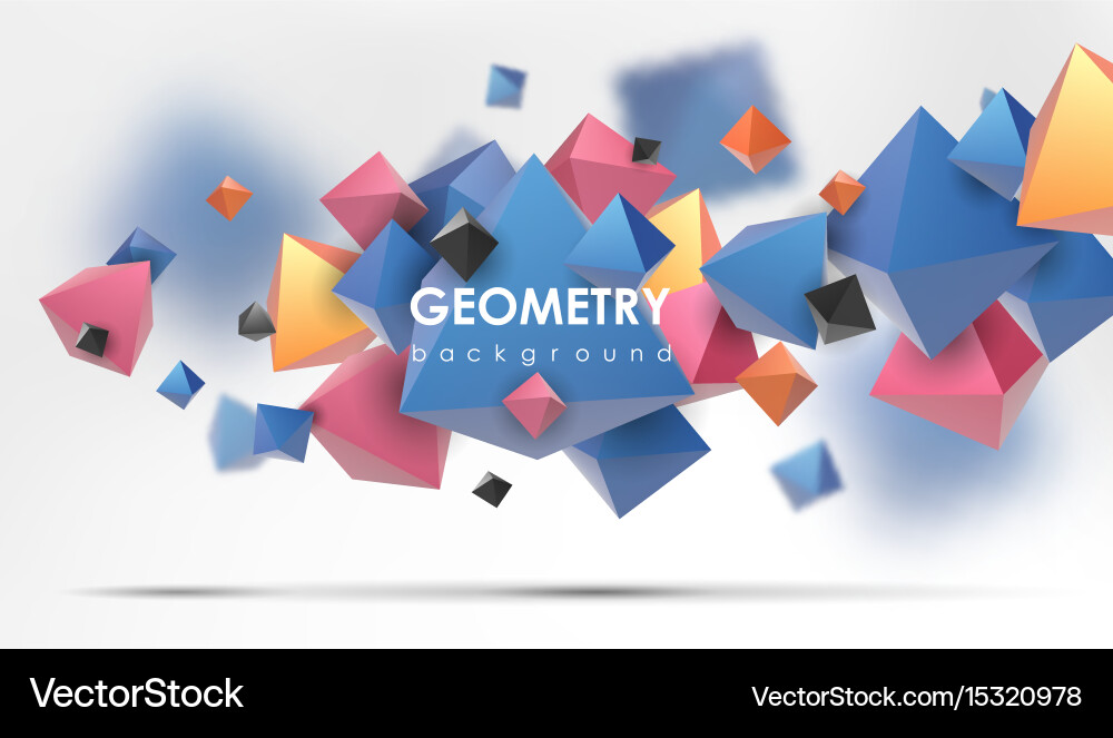 Abstract poligonal background 3d render vector image