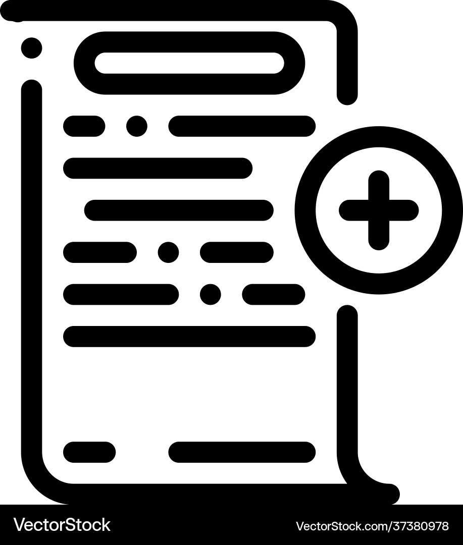 Adding financial document for audit line icon Adding financial document for audit line icon vector image