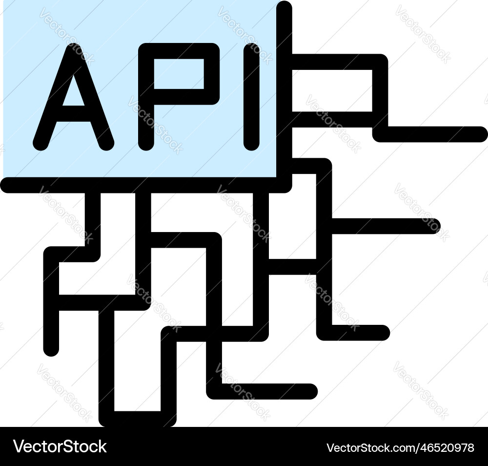Api digital network icon flat Api digital network icon flat vector image