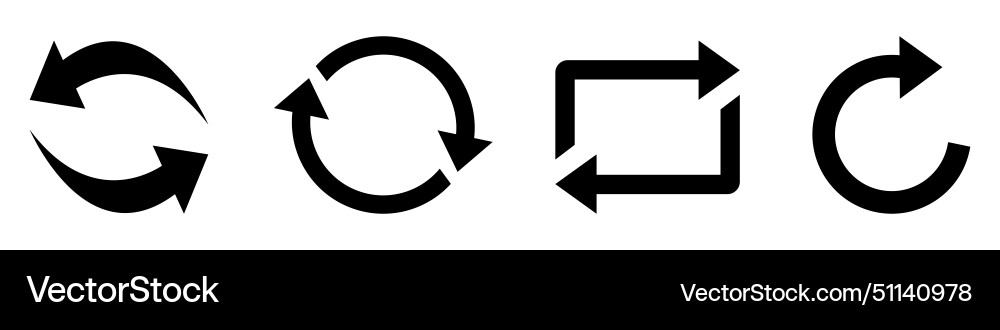 Arrow refresh icons reload rotation Vector Image