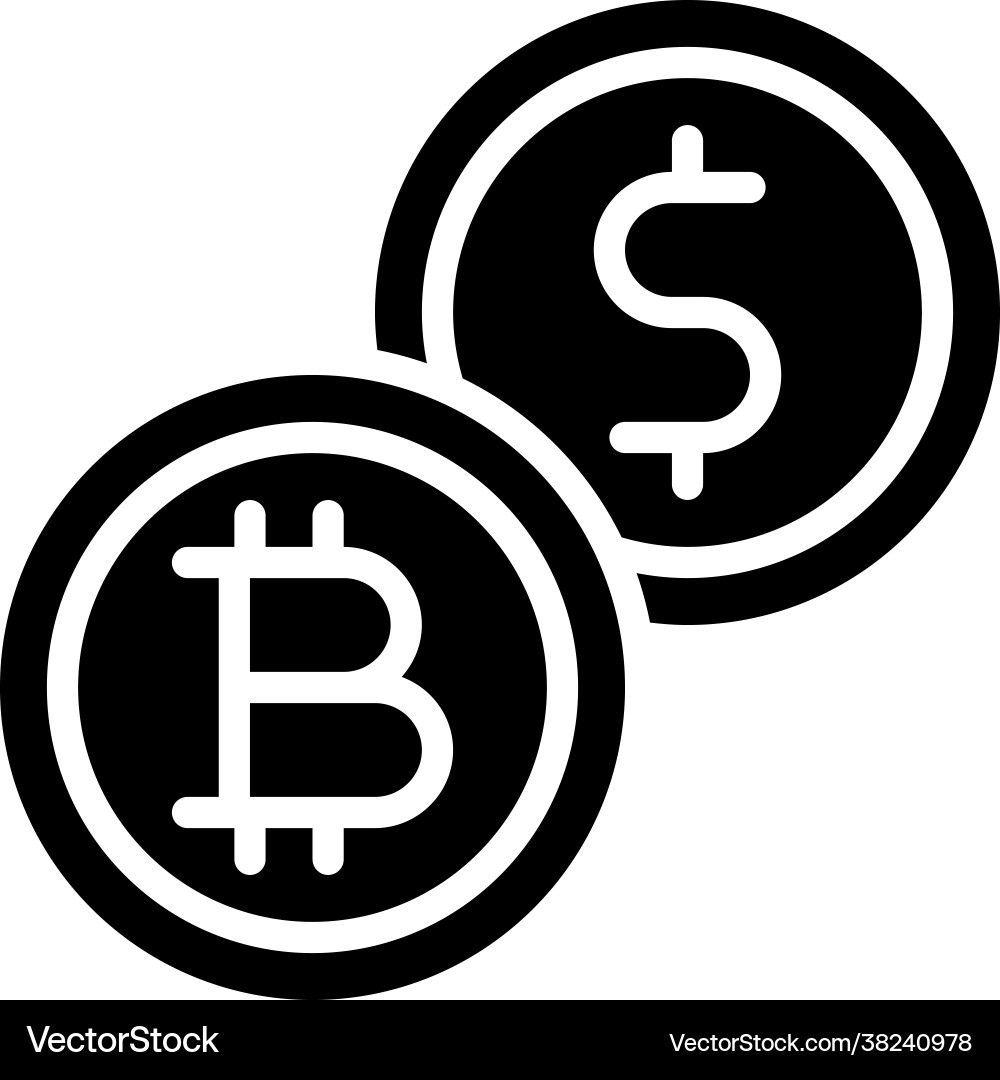Bitcoin and dollar coin icon cryptocurrency – Royalty-Free Vector |  VectorStock