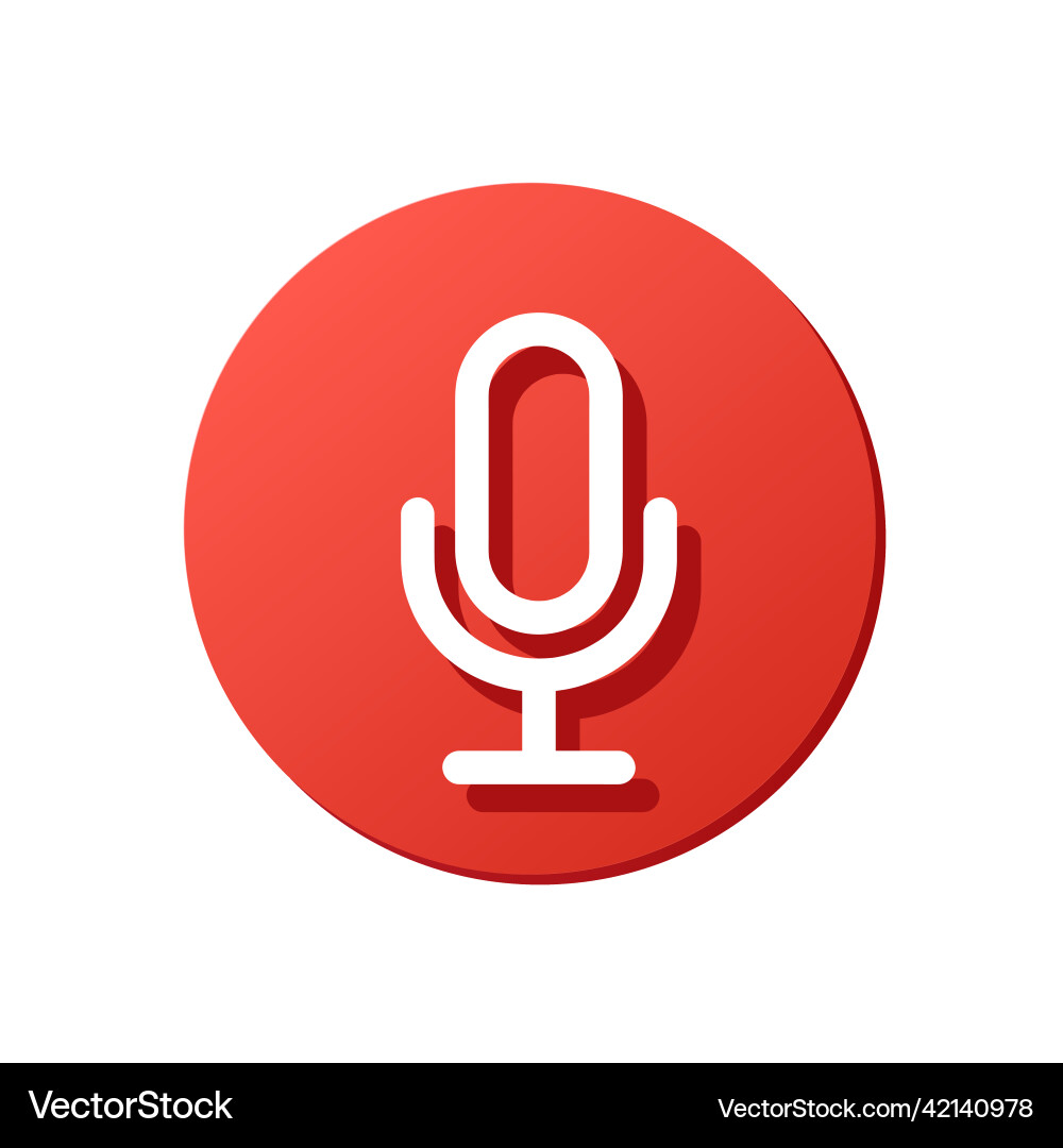 Button mic recorder voice message on smartphone vector image