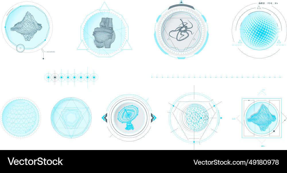 Circular infographic elements for sci-fi vector image