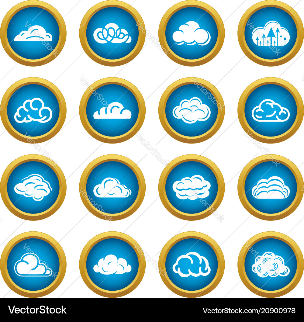 Cloud icons set simple style Cloud icons set simple style vector image