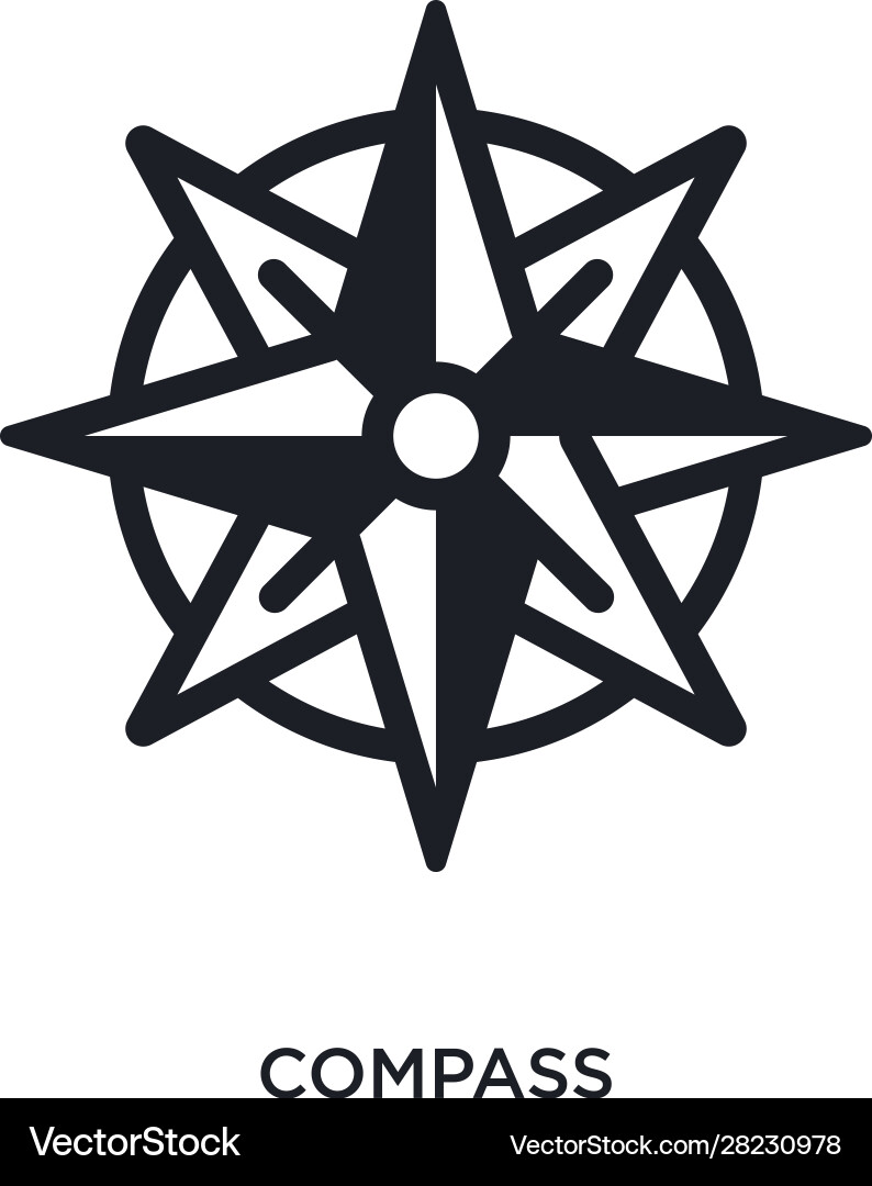 Compass isolated icon simple element from vector image