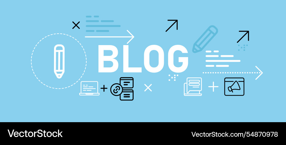 Conceptual blog design featuring website Conceptual blog design featuring website vector image