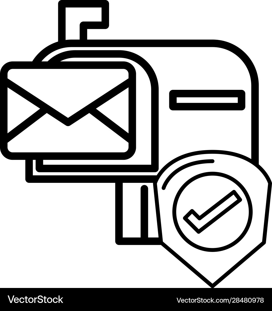 Envelope mail in mailbox with check symbol Envelope mail in mailbox with check symbol vector image