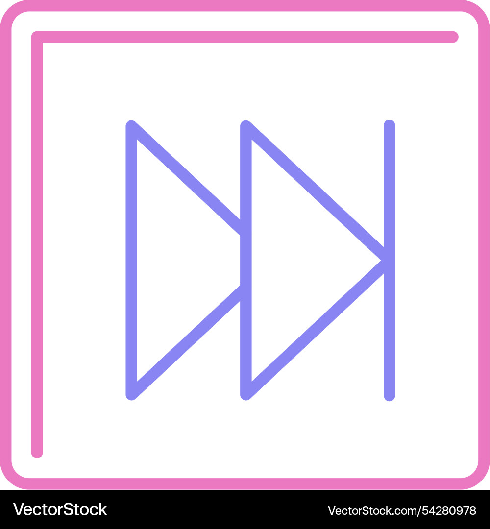 Fast forward line two colour icon Vector Image