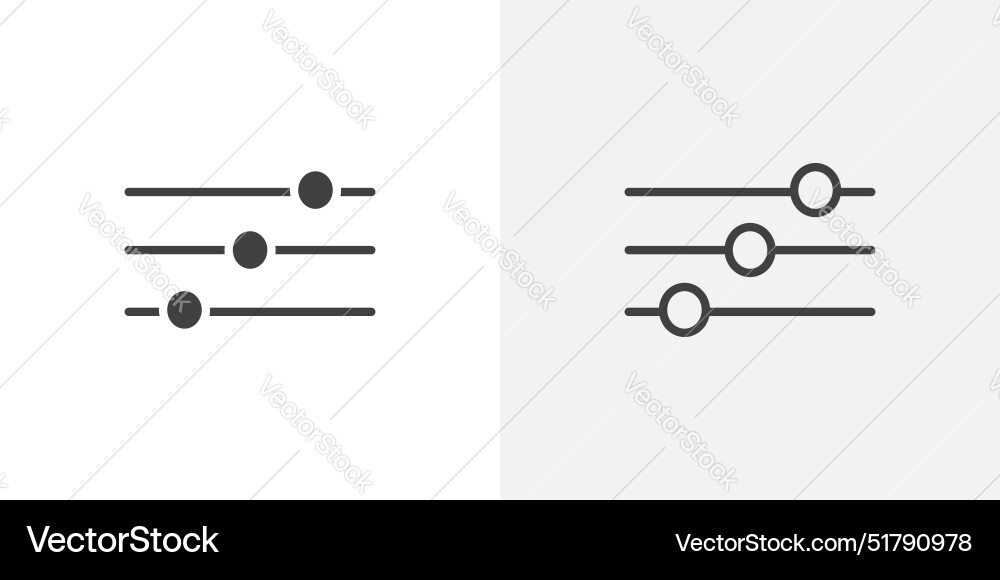 Filter button line icon set Filter button line icon set vector image