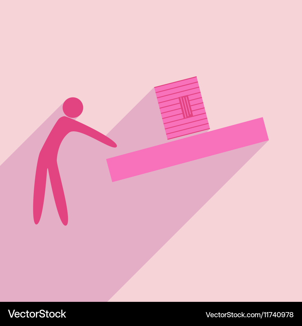 Flat with shadow icon and mobile application vector image