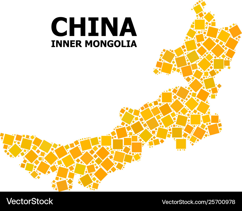 Gold rotated square pattern map inner mongolia Vector Image