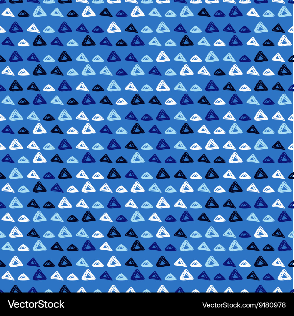Hand drawn triangle pattern on a coloured Vector Image