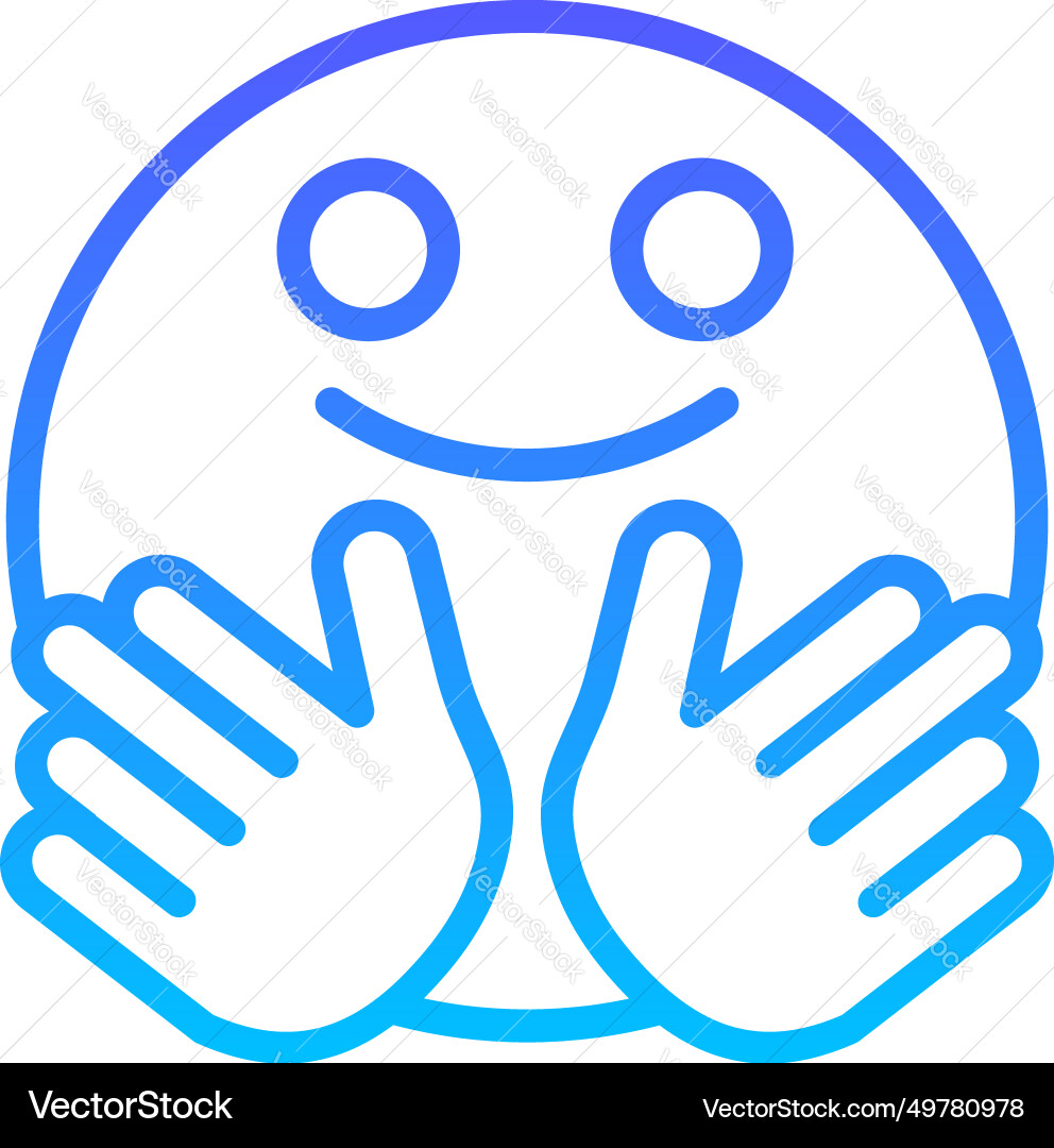 Hugging line gradient icon pictogram symbol visual Vector Image